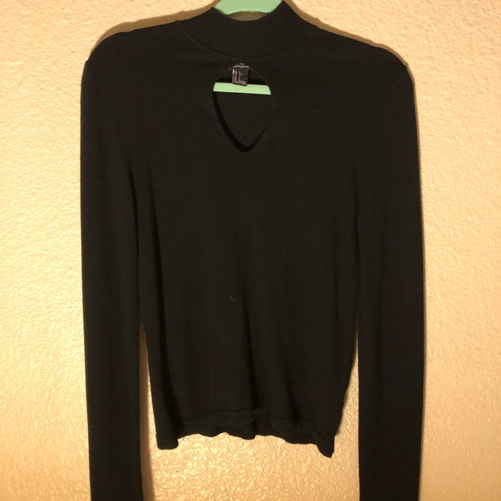 Black Peep Hole Sweater